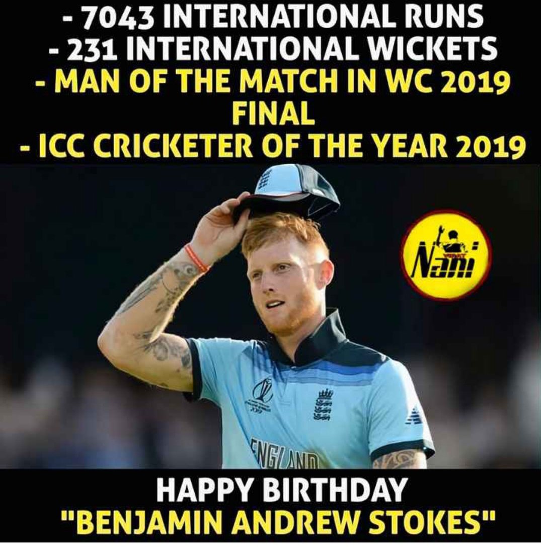Happy birthday world cup super hero Ben stokes    