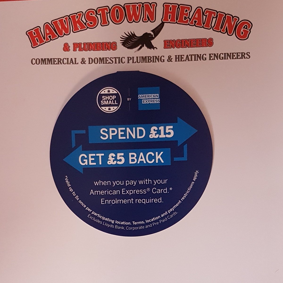 HawkstownHeatin's tweet photo. American Express Shop Small is back for 2021.

Spend £15 Get £5 Back event is
5 June to 25 June 2021.

Come in and earn some money back when you buy goods with your American Express card. https://t.co/a0t9FJ0oee