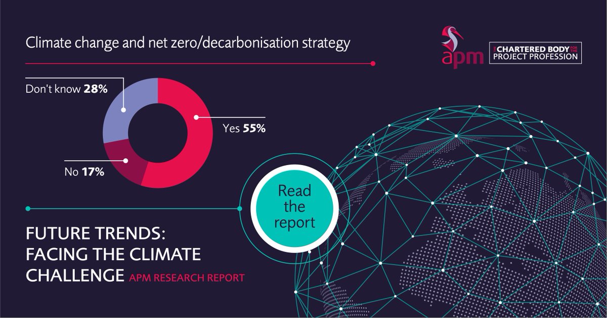 More than half of the #APMsalarysurvey respondents (55 per cent) say their organisation has a decarbonisation or net-zero strategy. Read the report to find out more: bit.ly/3fVkYgz

#climatechange #pmot