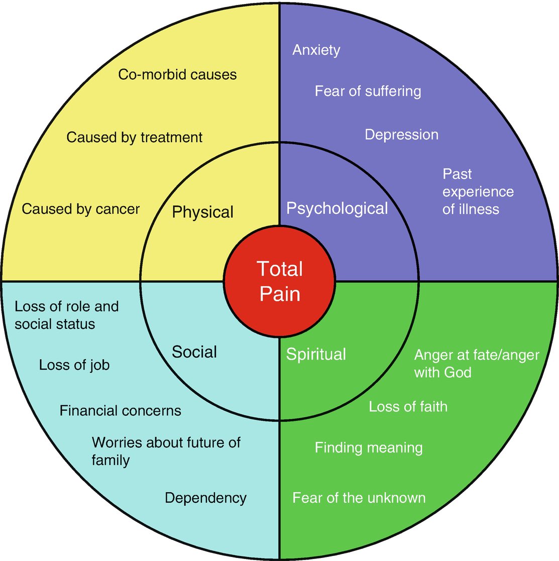 Palliative care tip for Friday

Trying to explain the multiple dimensions of pain/suffering to someone can be overwhelming for all involved.

This diagram based on Dame Cicely Saunder’s work has proven really useful to help people see beyond the physical aspects of pain