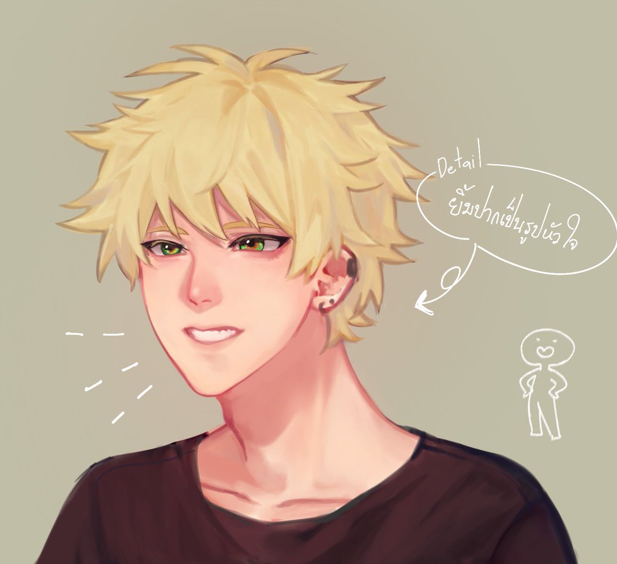 Kisumi0212's tweet photo. (เรียวเฮวาดหน้าอมกบละอยากวาดบ้าง แงๆๆๆๆๆๆ ละก็เผยดีเทลเล็กน้อยที่พยายามวาดตลอด(แต่วาดไม่ได้)ตอนยิ้มด้วย เป็นผุ้ชายยิ้มน่ารักครับ) https://t.co/moJBzbE40r