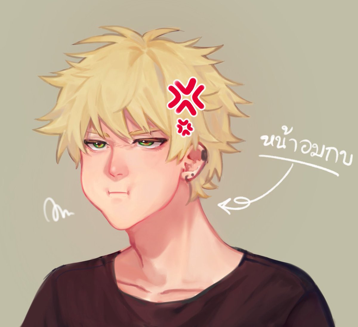 Kisumi0212's tweet photo. (เรียวเฮวาดหน้าอมกบละอยากวาดบ้าง แงๆๆๆๆๆๆ ละก็เผยดีเทลเล็กน้อยที่พยายามวาดตลอด(แต่วาดไม่ได้)ตอนยิ้มด้วย เป็นผุ้ชายยิ้มน่ารักครับ) https://t.co/moJBzbE40r