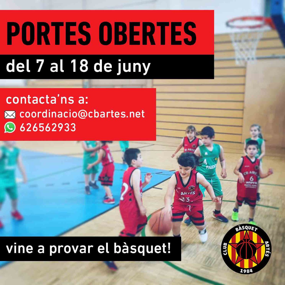 cbartes's tweet photo. Anima’t i vine a provar el bàsquet durant les properes dues setmanes! Contacta’ns per a més informació! https://t.co/oUisy5QIWc