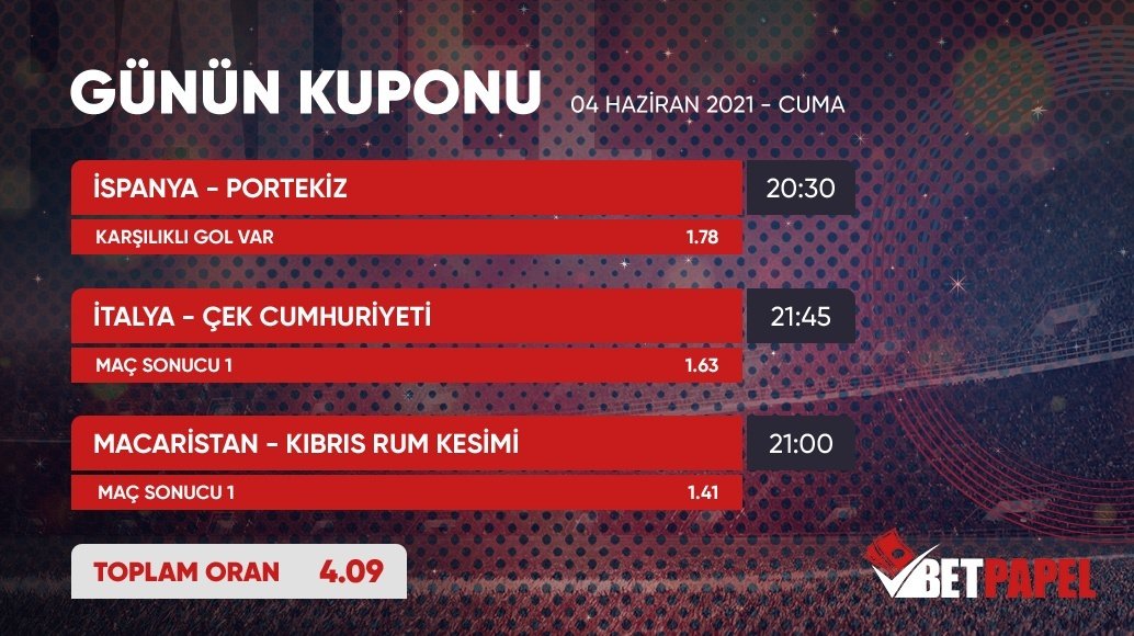 Betpapel'de Günün Kuponu⚡️#Cuma
Hemen üye ol ve sende binlerce şanslı kişiden biri ol!🎉

❶ <a href="/betpapelsosyal/">Betpapel</a> hesabını takip et!
❷ RT + 3 arkadaşını yoruma etiketle.

Kupon Kazanırsa 15 Kişiye Çekilişle 30₺ NAKİT!
ÇEKİLİŞ FORMU KATILIM: betpapel.link/gununkuponu