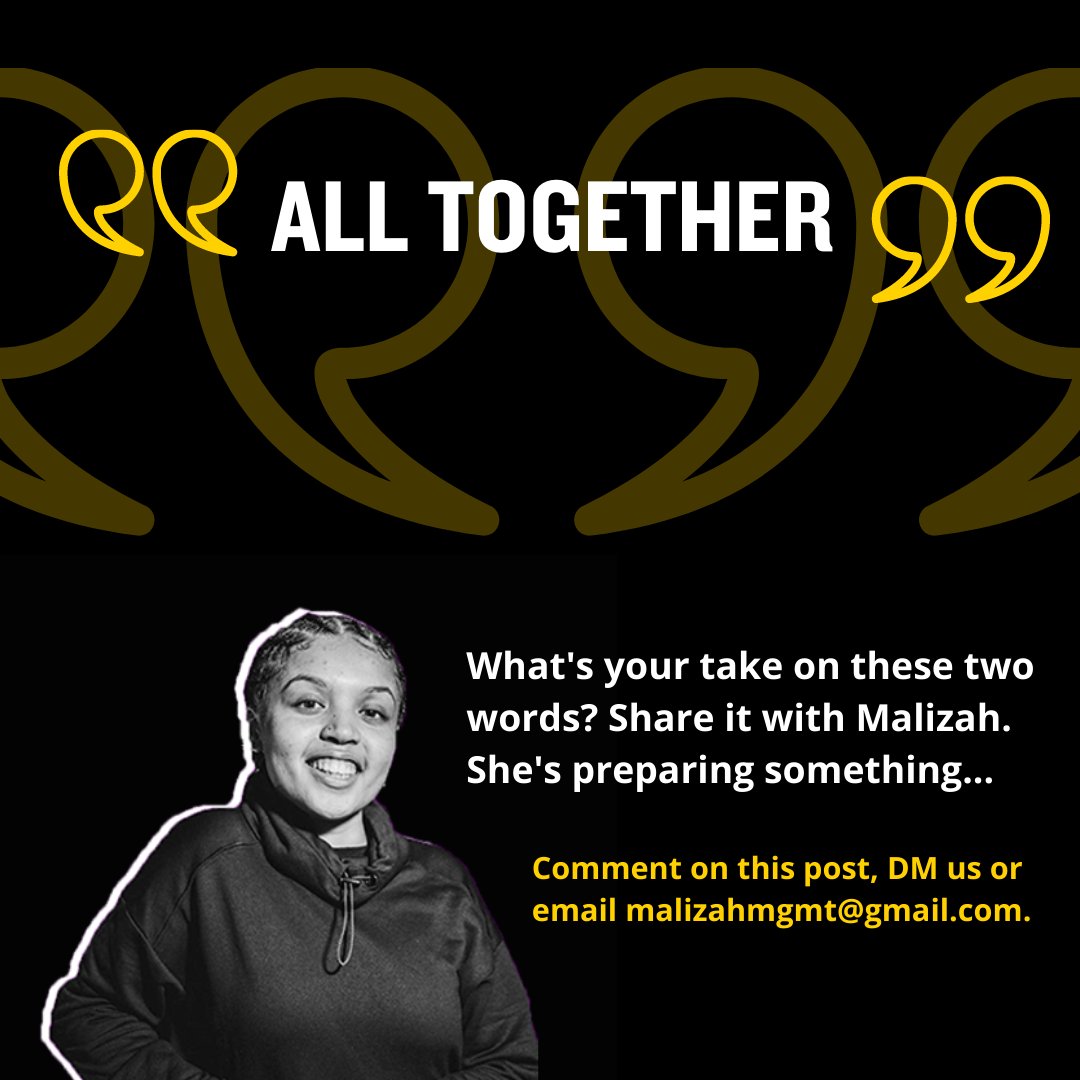 RisingArtAgency's tweet photo. What's your take on the words "All together"? What does it make you feel, think, see, hear, smell, taste? โจ
Tell Malizah, she's preparing something as part of our project #MyLibraryMySpace... More will be revealed.
#ReclaimYourSpace #LibrariesAreMore @bristollibraries https://t.co/nubTDi3Zym