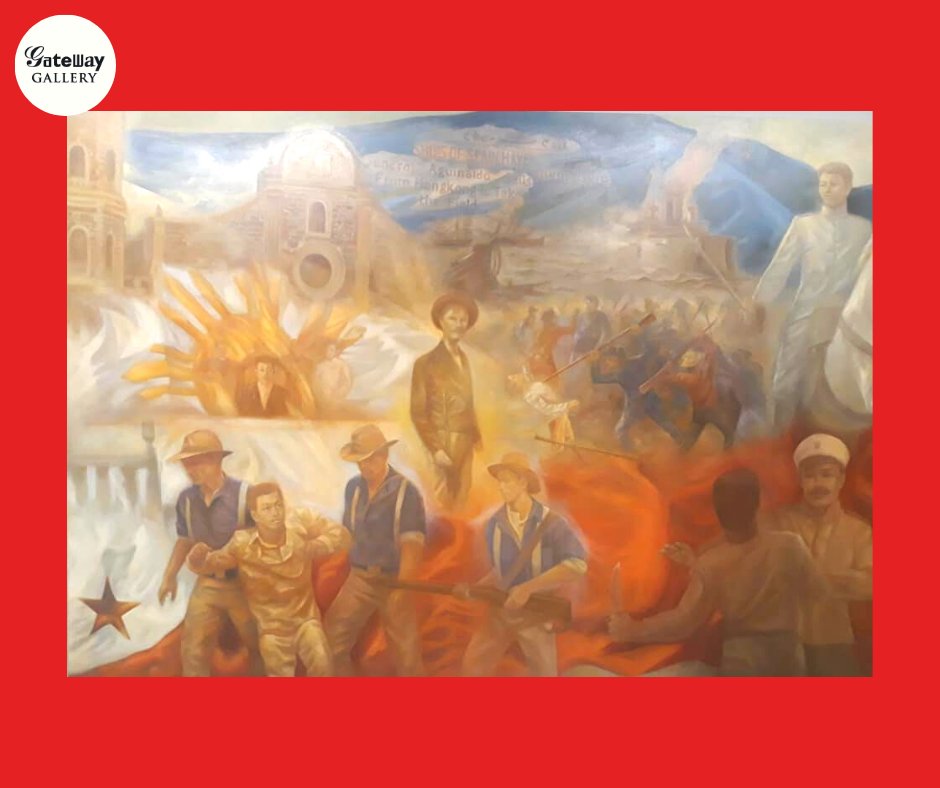 gateway_gallery's tweet photo. It's National Flag Days from May 28 to June 12, a time of proud display of the Philippine flag in our homes, offices, and spaces. We gathered the #SiningSaysay paintings that bear our flag. This is the second batch of the set. Can you recognize these historic events? #flagdays https://t.co/jL1l8Jma8D
