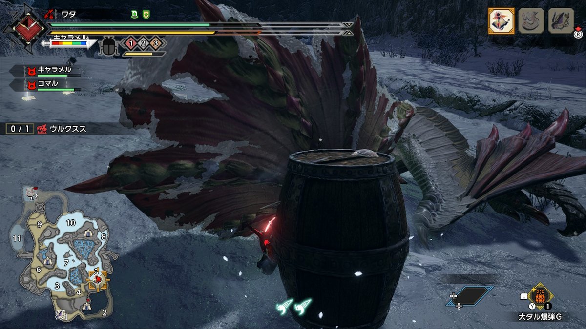 W ワタ 今日は最大最小アケノシルム この前のヌシ三頭クエで最大ヌシレウスと最小ヌシミツネ クエスト可愛いものにも牙はあるの途中乱入アケノは高確率で最大 今回のイベシルムは確定最小かな モンハンライズ Mhrise モンハン Nintendoswitch