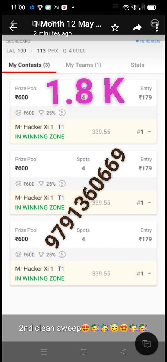d11_allrounder's tweet photo. #Dream11
#betting #football #NBA
#IIPKL #CricketWorldCup #Kabaddi 
#Dream11Team #Cricket #Hockey
 This is how our users smch match by MATCHES

Who wanna win like this?
Join us on telegram
https://t.co/JSE9uhjbrO

For personal team's with suggestions Message at  whatsap 9791360669 https://t.co/kxRo0cg8V8