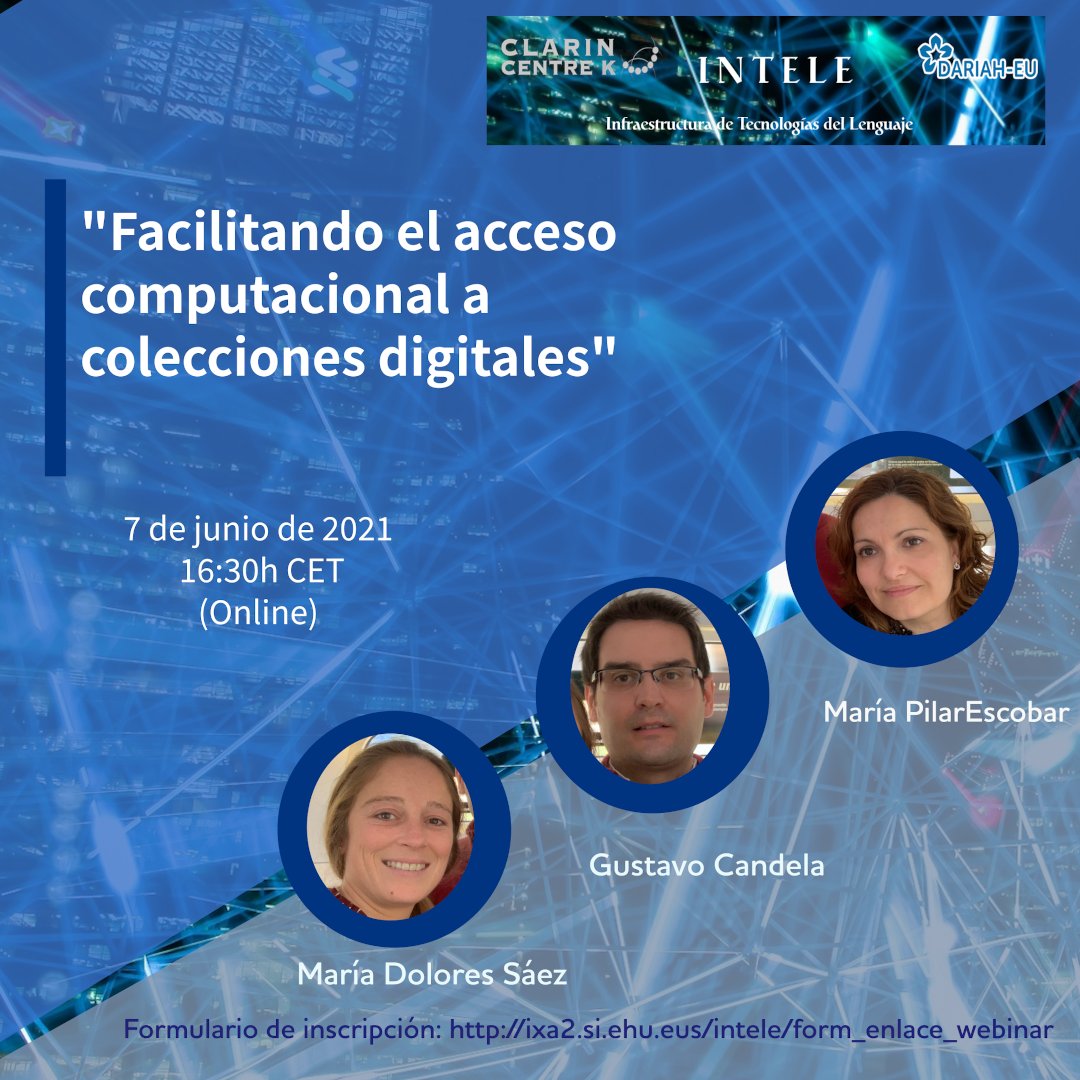 BVMC_UA's tweet image. EN 4 HORAS ✍️
&quot;Facilitando el acceso computacional a colecciones digitales&quot; 
Por @gus_candela
@mpiEscobar
@mdsf55
@GLAM_labs
#intele 

Creación de GLAM Labs, #JupyterNotebooks para colecciones digitales.

🗓  LUNES 7 de junio 16:30h.
✍️ ixa2.si.ehu.eus/intele/form_en…

#DigitalHumanities