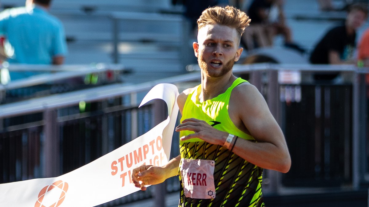 RunBlogRun's tweet photo. Josh Kerr delivered, a swift 3:31.55 for the 1,500m, which will be heard around the world! June 3, 2021, #stumptownclassic, @portlandtrack, photo by @howlao, #howlaophotography, @EuroAthletics, @NBCOlympics, @BritAthletics, @caltrackrn, @brooksrunning, @BeastsTC , #runhappy, https://t.co/FpVhZCYblI