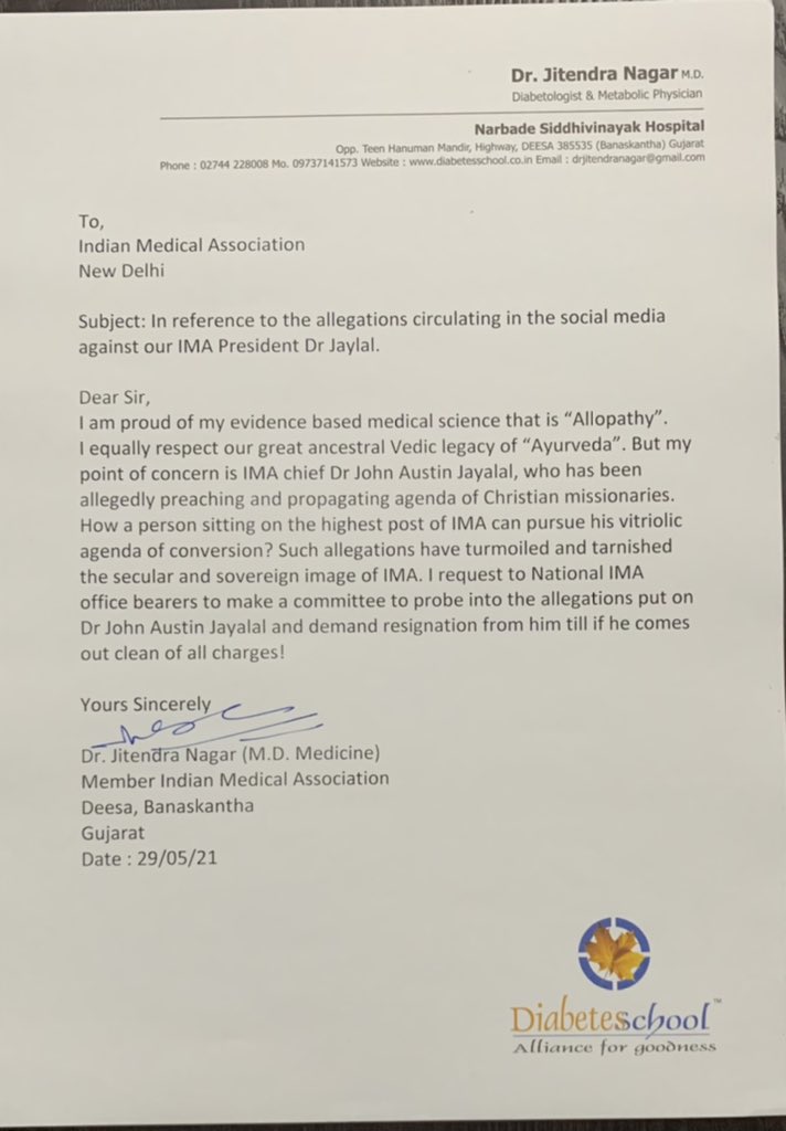 AskAnshul's tweet photo. IMA member &amp; Dr Jitendra Nagar demands resignation of IMA President Dr Johnrose Jayalal for allegedly preaching &amp; propagating agenda of Missionaries.

How many media channels debated about IMA President Dr Johnrose Jayalal's interview to Haggai International &amp; Christianity Today? https://t.co/xSu31WyQel