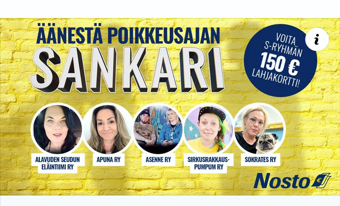 2020-2021 on ollut Apuna ry:n työläin ja raskain vuosi.Sen takia onkin kunnia tulla huomioiduksi ja valituksi tällaiseen mukaan.Kesä edessä ja Apuna ry:ssä se on työläin ja raskain aika vuodesta. Lasten ruuansaanti on vähäistä, kesätekemisestä puhumattakaan.Auta meitä auttamaan.