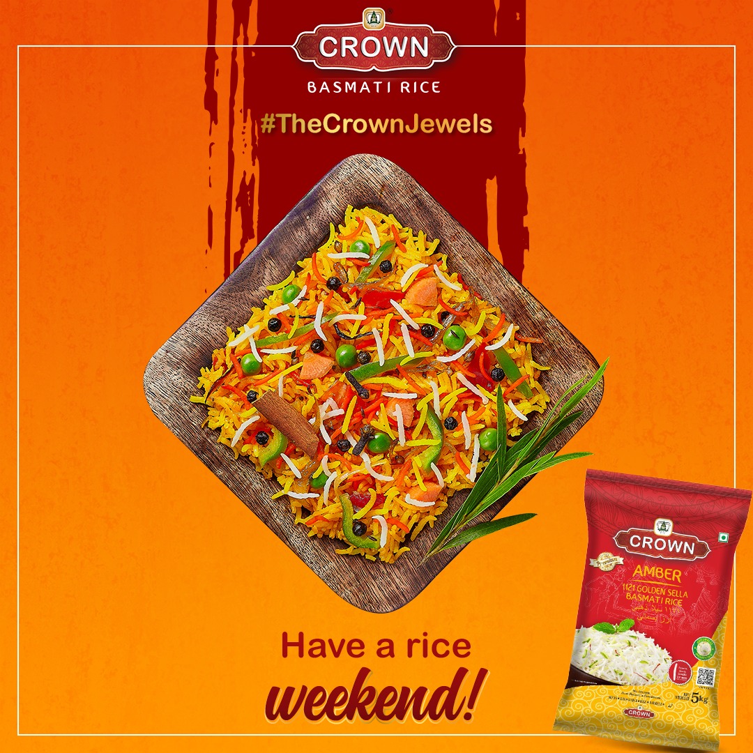 Crown Basmati Rice (@ricecrown) on Twitter photo Let’s make a rice dish for this weekend 👌 What should we make? Comment below and tag us <a href="/RiceCrown/">Crown Basmati Rice</a>
.
.
#CrownRice #KhushiyonKaKhazana #CrownBasmatiRice #LongGrainBasmatiRice #IndianFood #Rice #Foodie #FoodForThought #ClassicBasmatiRice #BasmatiRice #keepitreal #thecrownjewels Let’s make a rice dish for this weekend 👌 What should we make? Comment below and tag us <a href="/RiceCrown/">Crown Basmati Rice</a>
.
.
#CrownRice #KhushiyonKaKhazana #CrownBasmatiRice #LongGrainBasmatiRice #IndianFood #Rice #Foodie #FoodForThought #ClassicBasmatiRice #BasmatiRice #keepitreal #thecrownjewels