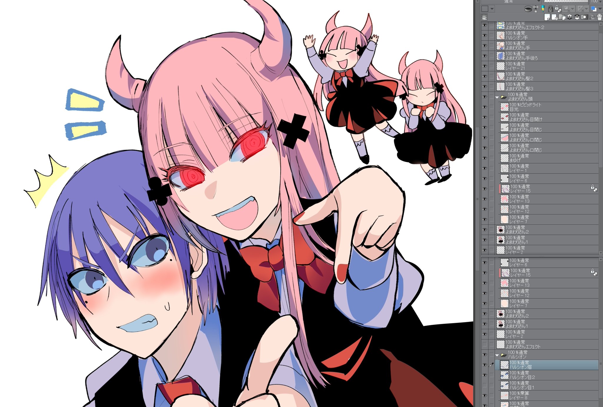 晴十ナツメグ 11 15まで ヤク目4巻サイン本販売中 Youtubeアニメよまわりさん 今新しく作ってるyoutubeアニメのedイラスト制作中 これ描いて 声を吹き込んだらed発注します 雰囲気がまんま カイダンにっき のクロエと京