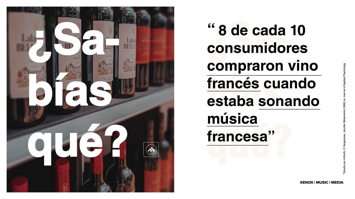 XenoxSpain's tweet photo. ¿Te ha pasado que estas comprando en una tienda, con música de fondo y de repente “Me apetece un buen vino francés”? 🤔
La próxima vez,  fíjate en la clase de música que esté sonando. ¡Tal vez te sorprendas! 🙌😉

  #music #audiobranding #restaurante #bar #wine #retail https://t.co/eXk9Az5u3G