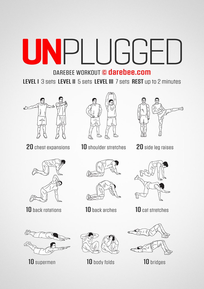 Workout of the Day Unplugged Workout by #DAREBEE PDF Download https://dareb...