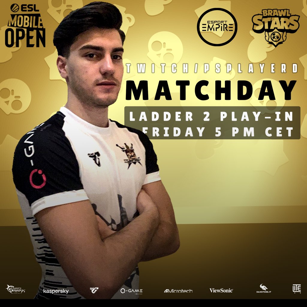 Today our #BrawlStars Team will face very strong teams in <a href="/ESLBrawlStars/">ESL Brawl Stars</a> play-in 2.
- Today 5 pm CET⏰
- twitch/psplayerd📺
💼: <a href="/Ghiutero/">ElGhiutero</a>
🗣️: <a href="/OsZ3r0/">❄️SuB_Z3r0❄️</a>
📊: <a href="/__Lucas__bs/">Lucas</a>
🎮: <a href="/_Kevin_bs/">Kevin⛄</a>
🎮: <a href="/LINO_BrawlStars/">LINO</a>
🎮: @berrybrawlstars
🎙️: <a href="/psPlayerD/">𝗣𝘂𝗺𝗽 𝗙𝘂𝗻 𝗡𝗼𝘁𝗶𝗳𝗶𝗰𝗮𝘁𝗶𝗼𝗻</a>
⚔️WE FIGHT FOR THE EMPIRE⚔️