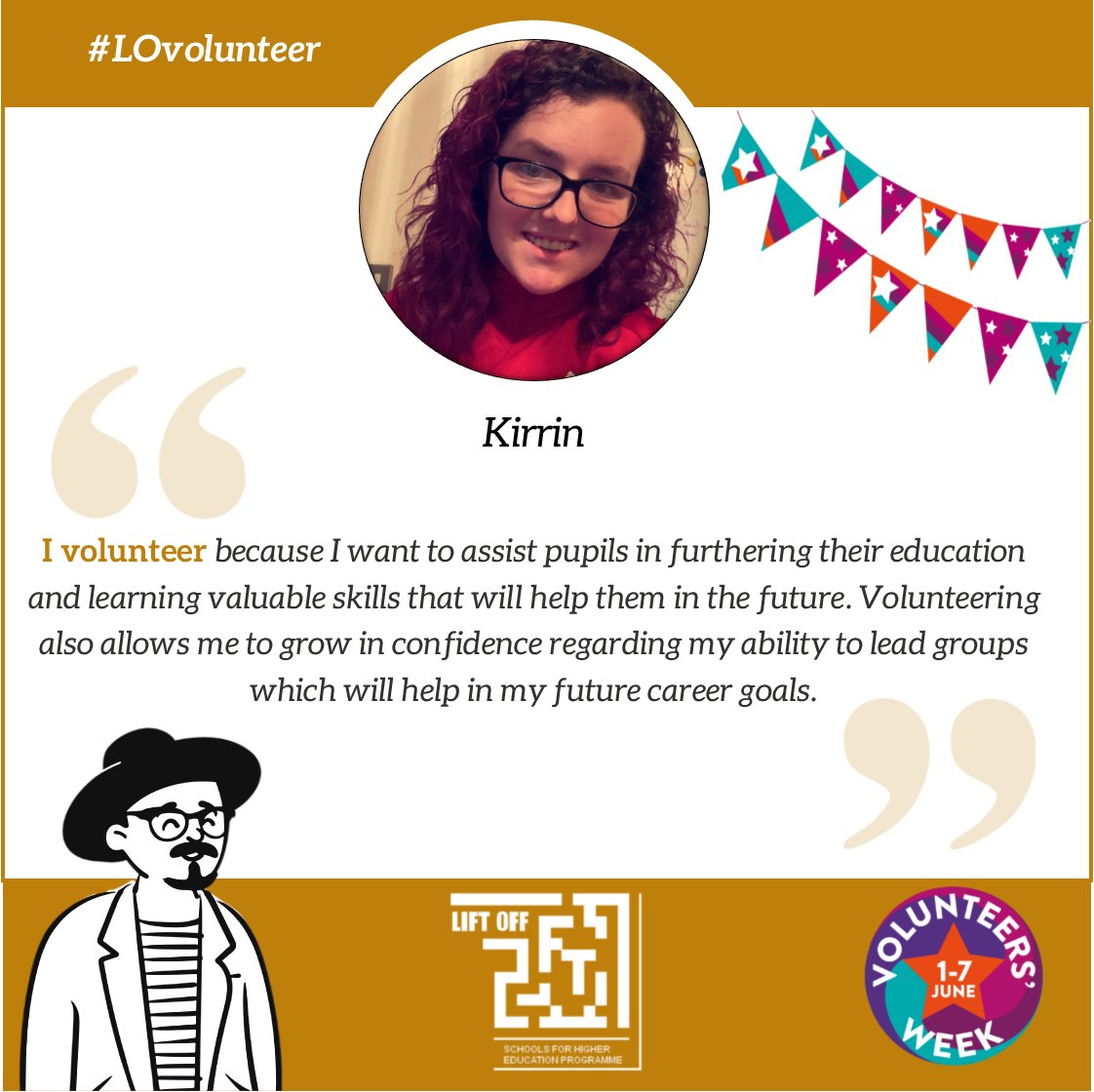 LIFTOFF2tweet's tweet photo. Volunteers' Week DAY FOUR! The wonderful Kirrin's "I volunteer..." statement explains the benefits volunteering brings to everyone involved. THANK YOU Kirrin! @NCVOvolunteers @VolScotland @VolWeekScot @FifeVolAction #VolunteersWeek #VolunteersWeekScot #LOvolunteer https://t.co/v2cmYT1hoO