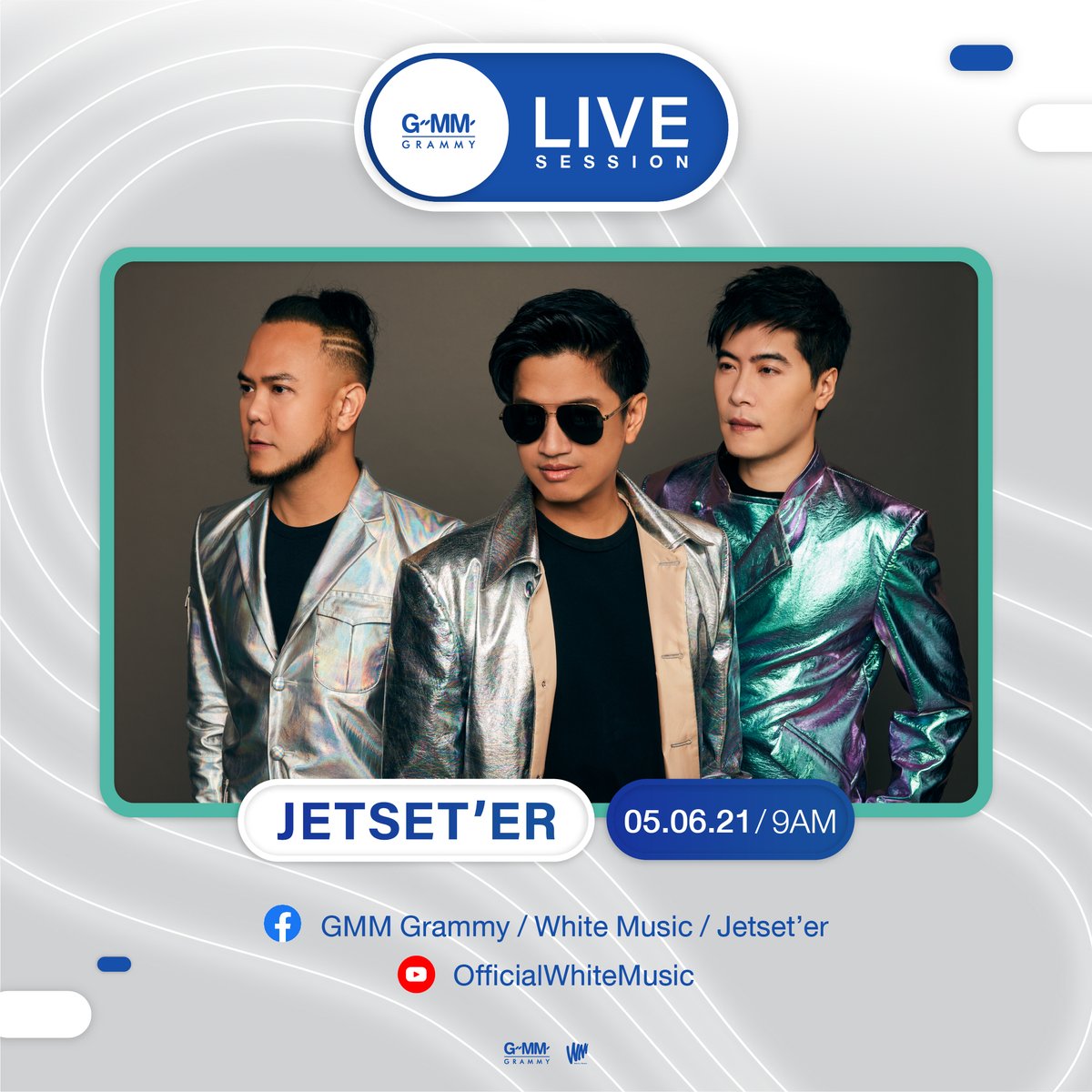 WhiteMusicClub's tweet photo. พรุ่งนี้เวลา 9.00
#GMMLiveSession จะพาทุกคนดื่มด่ำไปกับ Jetset’er ในแฟนมีตติ้งสุดอบอุ่น Jetset’er Digital Soul Exclusive Fanmeet
รับชมทาง FB : GMM Grammy, White Music, Jetset’er และ YouTube : OfficialWhiteMusic
#GMMGrammy #whitemusicrecord #jetseter #jetseterband #DigitalSoul https://t.co/iugBp7PATw