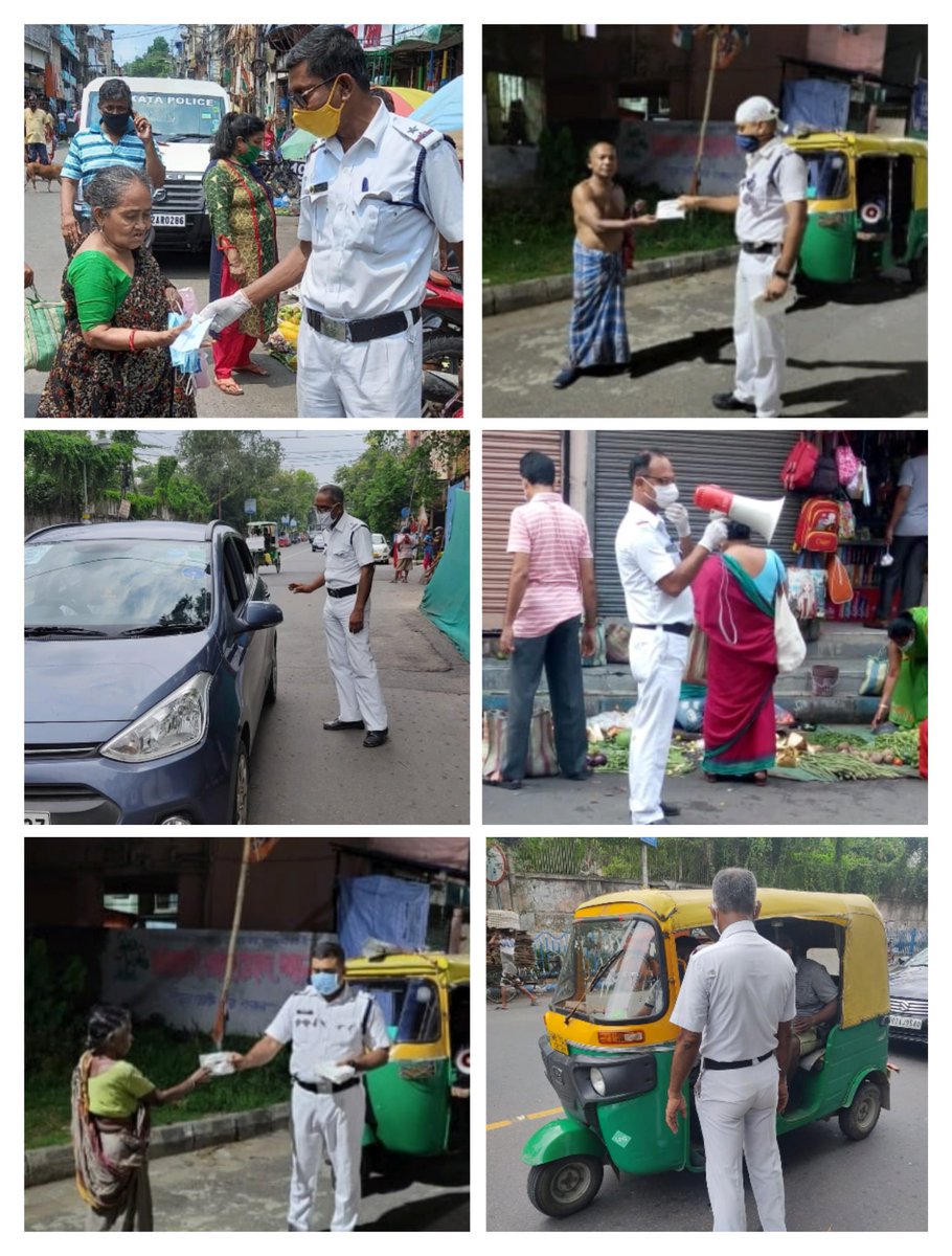 KPSouthsubnDiv's tweet photo. #Lockdown
#MenInAction

● Mask distribution in markets &amp; locality
● Checking of all vehicles
● #COVID19 awareness miking

#SSD
#WearMask😷
#StayHomeStaySafe🏠
#FightAgainstCOVID19

@CPKolkata
@KolkataPolice https://t.co/Cy6OCu5IKE