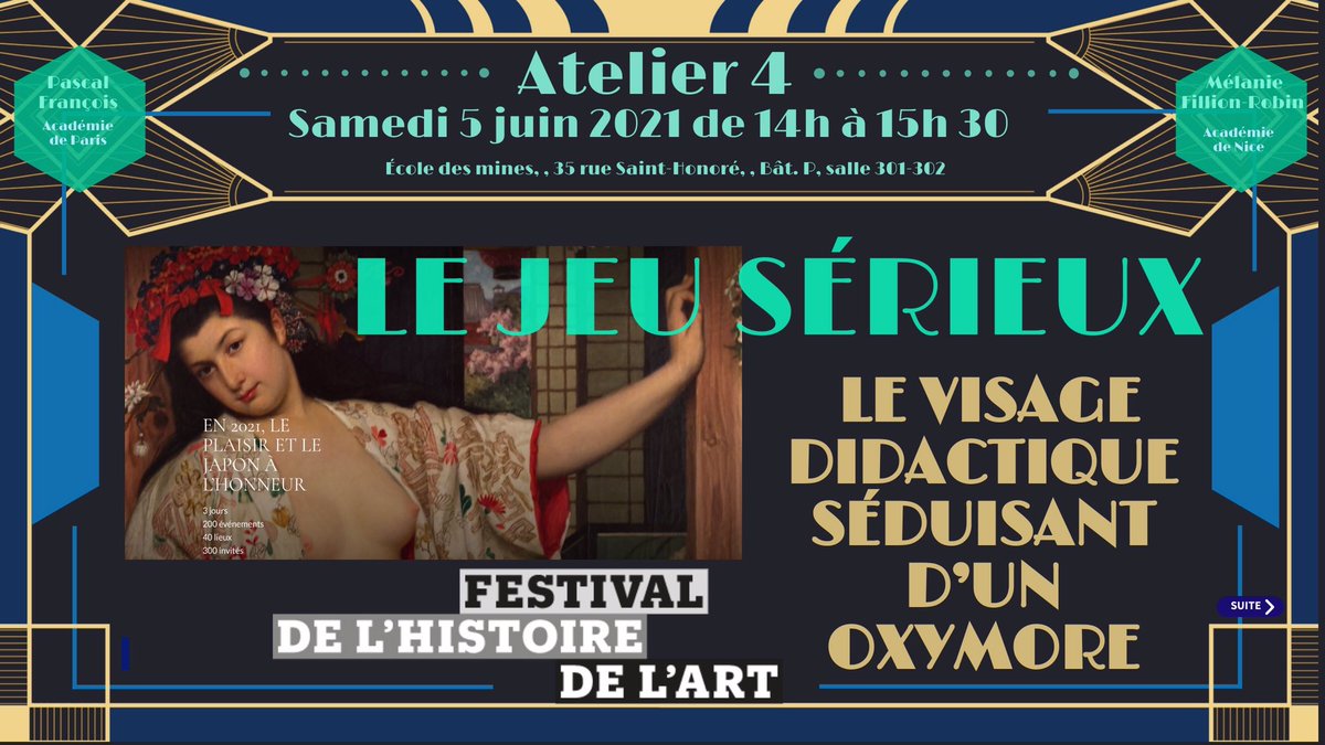 melanie_fillion's tweet photo. #upha21 En collaboration avec Pascal François, IA-IPR de l’académie de Paris, nous présenterons un atelier samedi 5 juin sur le jeu sérieux à partir de l’expérience #polymorphos menée en histoire des arts. https://t.co/SxWunsQyMj