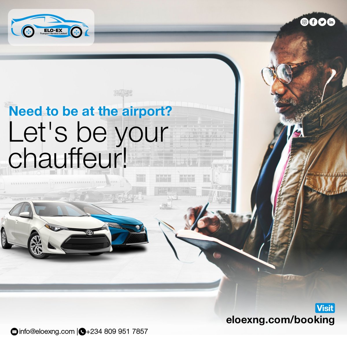 eloexng's tweet photo. Get the perfect vehicle and driver for your airport pick-up/drop-off today! Let's give you the best and most comfortable experience. 

Book now: https://t.co/3SnfWQcTcP

#eloexng
#carhire
#carrentals
#Lagos https://t.co/WZMKaQNYzk