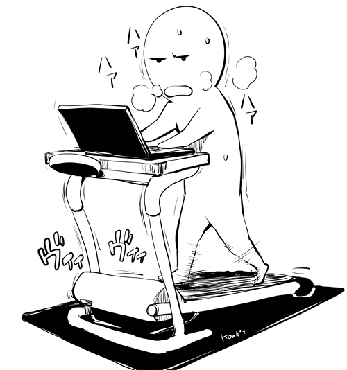 ウォーキングしながらネーム考える。
雑念を捨て去って作業するためにたどり着いたスタイル。 