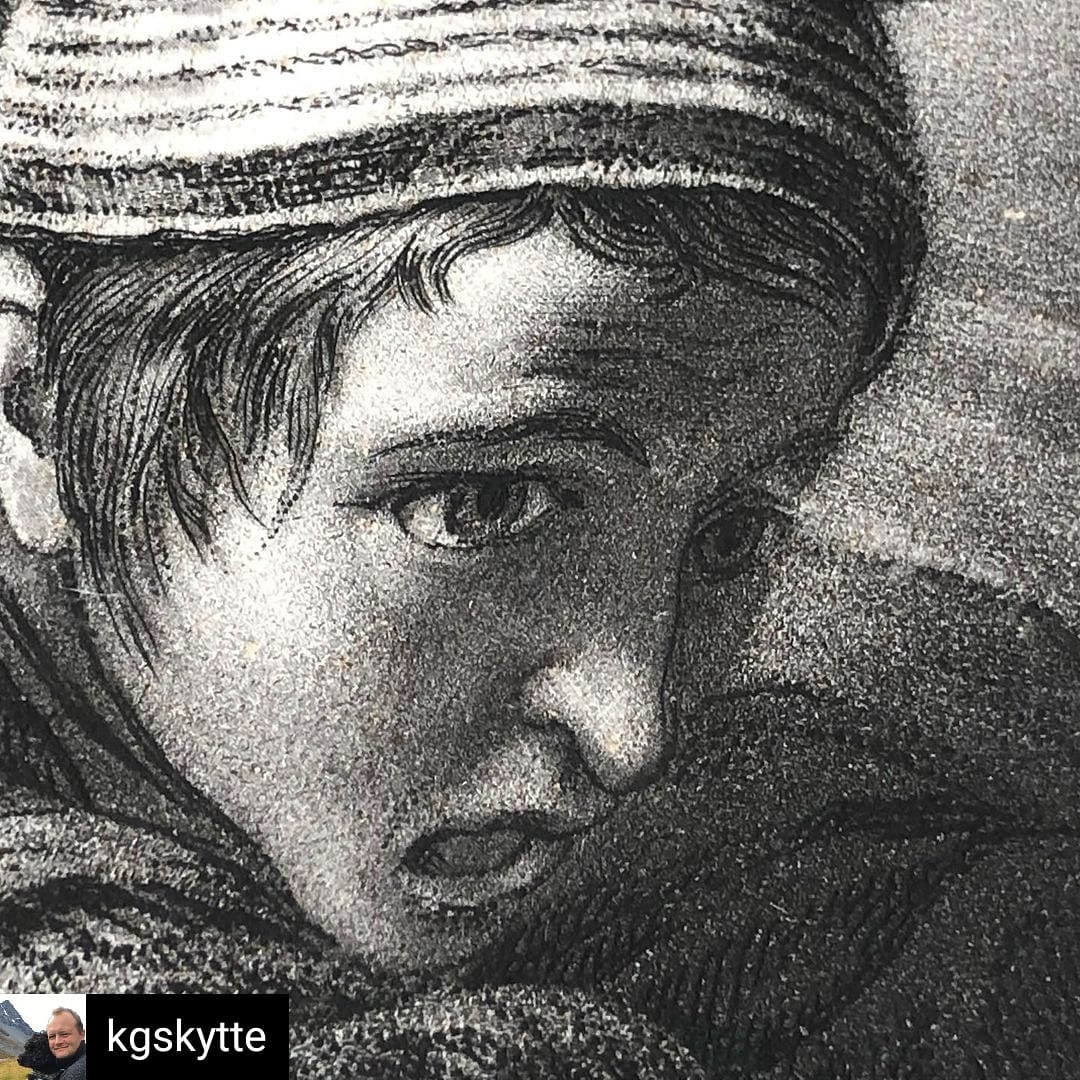 Å tegne av malerier for masseproduksjon var en del av frontlinjen innen trykketeknikk fra 1770-tallet til midten av 1800-tallet.
Originalt oljemaleri av François-Auguste Biard. Avtegning gjort av gravør Alexandre Vincent Sixdeniers.