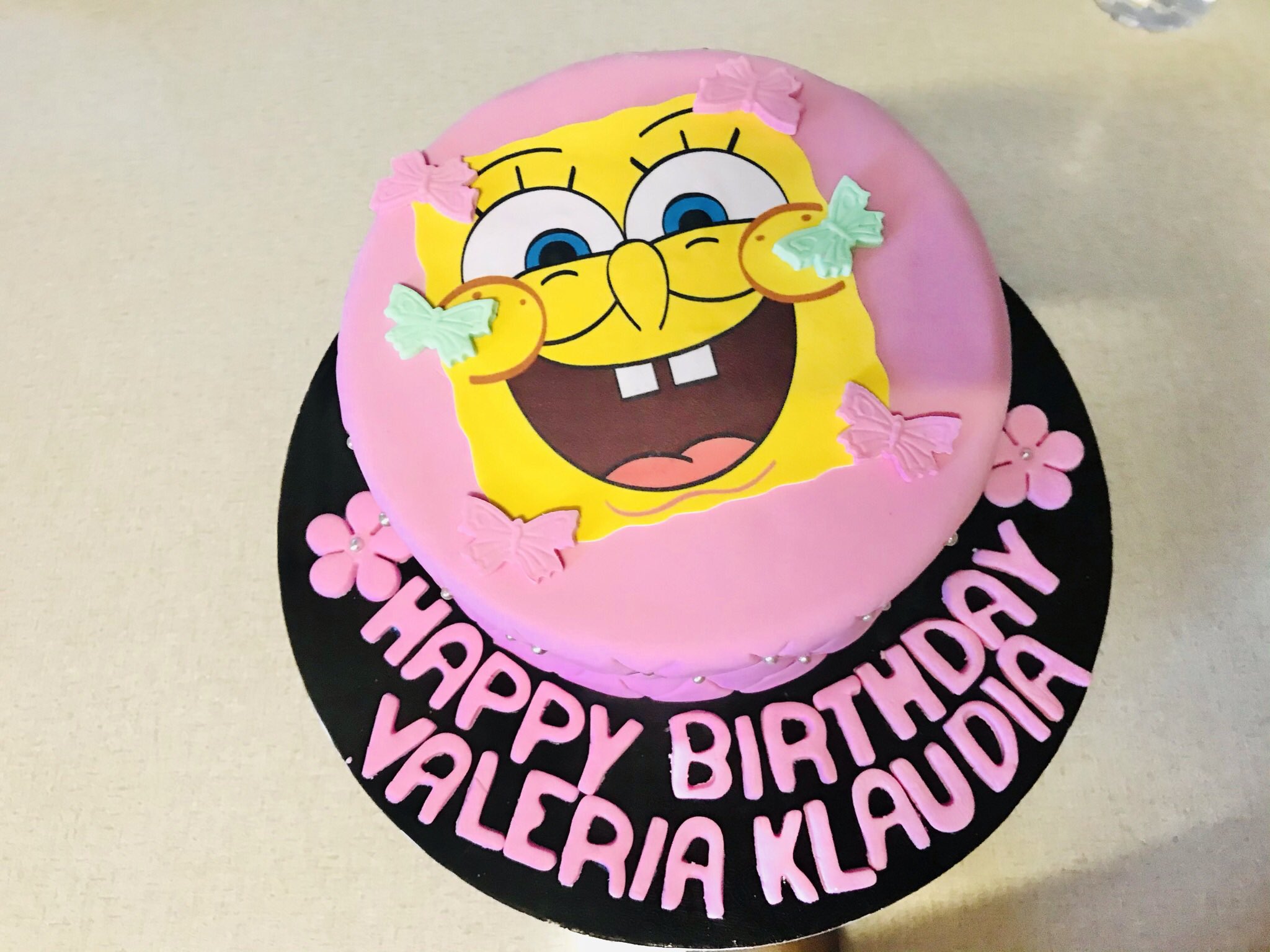 Girly Spongebob Birthday Cake
