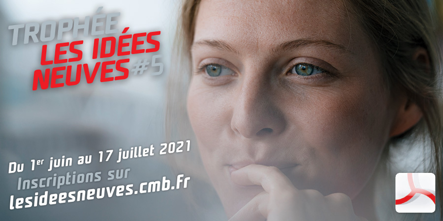 L’innovation est partout et pas seulement digitale.
Que votre projet soit abouti ou non, participez au trophée #lesIdeesNeuves pour lui donner un nouvel élan.
A gagner, un an de coaching.
Cette année, c’est Claude Guillemot qui accompagnera le lauréat.
lesideesneuves.cmb.fr
