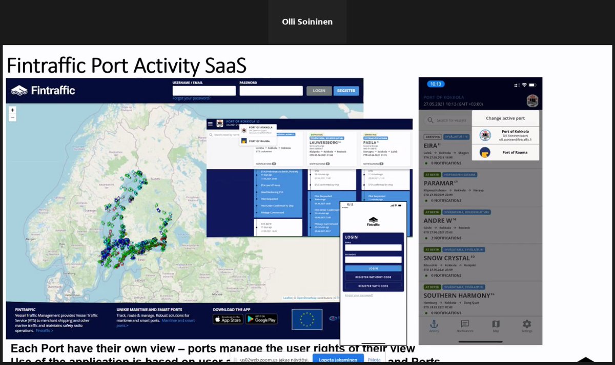 sub_samk's tweet image. #EfficientFlow @CentralBaltic Final Conference is ongoing! Speakers presented Gävle and Rauma port apps in use and #Fintraffic presented how the implementation of the #EfficientFlow #cbresults will continue after the end of the project.