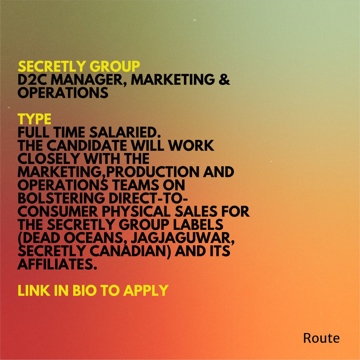 FEATURED JOB : <a href="/SecretlyGroup/">Secretly Group</a> seeks a D2C Manager, Marketing &amp; Operations for their London office  bit.ly/34NdBT6