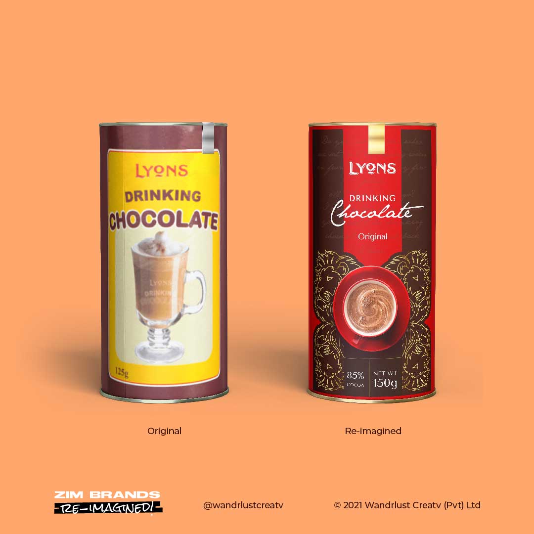 Here's a side by side by side comparison of the Original and Re-imagined Lyons Drinking Chocolate. Which one do you prefer? @DairibordLtd 

#zimbrandsreimagined #drinkingchocolate #zimfoodies
#branding #Zimbabwe