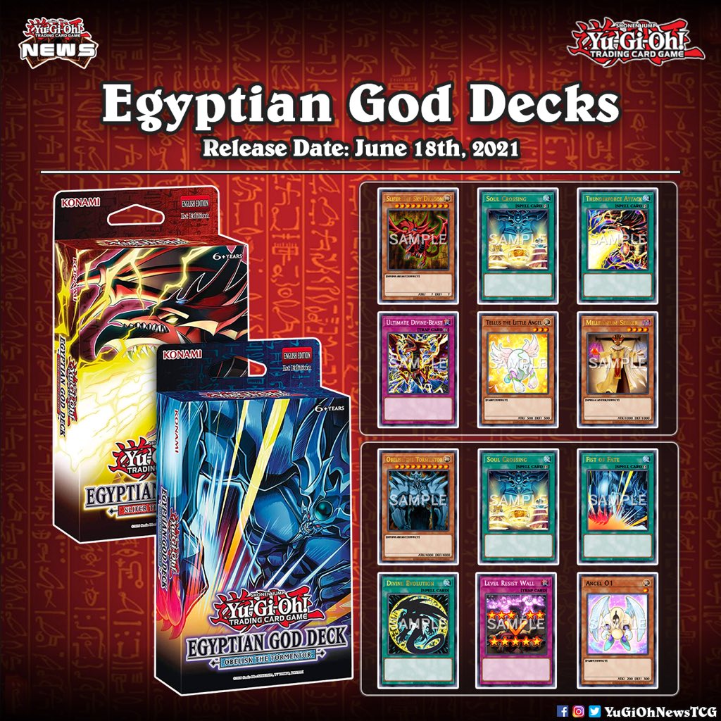 In each Egyptian God Deck there are 5  new cards that have been imported to the TCG from the OCG # #YuGiOh  #