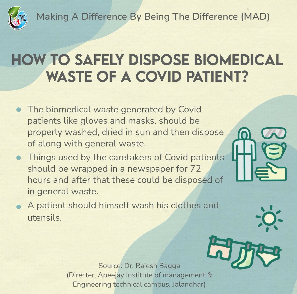 madbybtd's tweet photo. This is how a COVID patient can dispose their biomedical waste safely.
#IndiaFightsCorona #madagainstcorona #COVIDEmergencyIndia https://t.co/I0JDcAdgqj