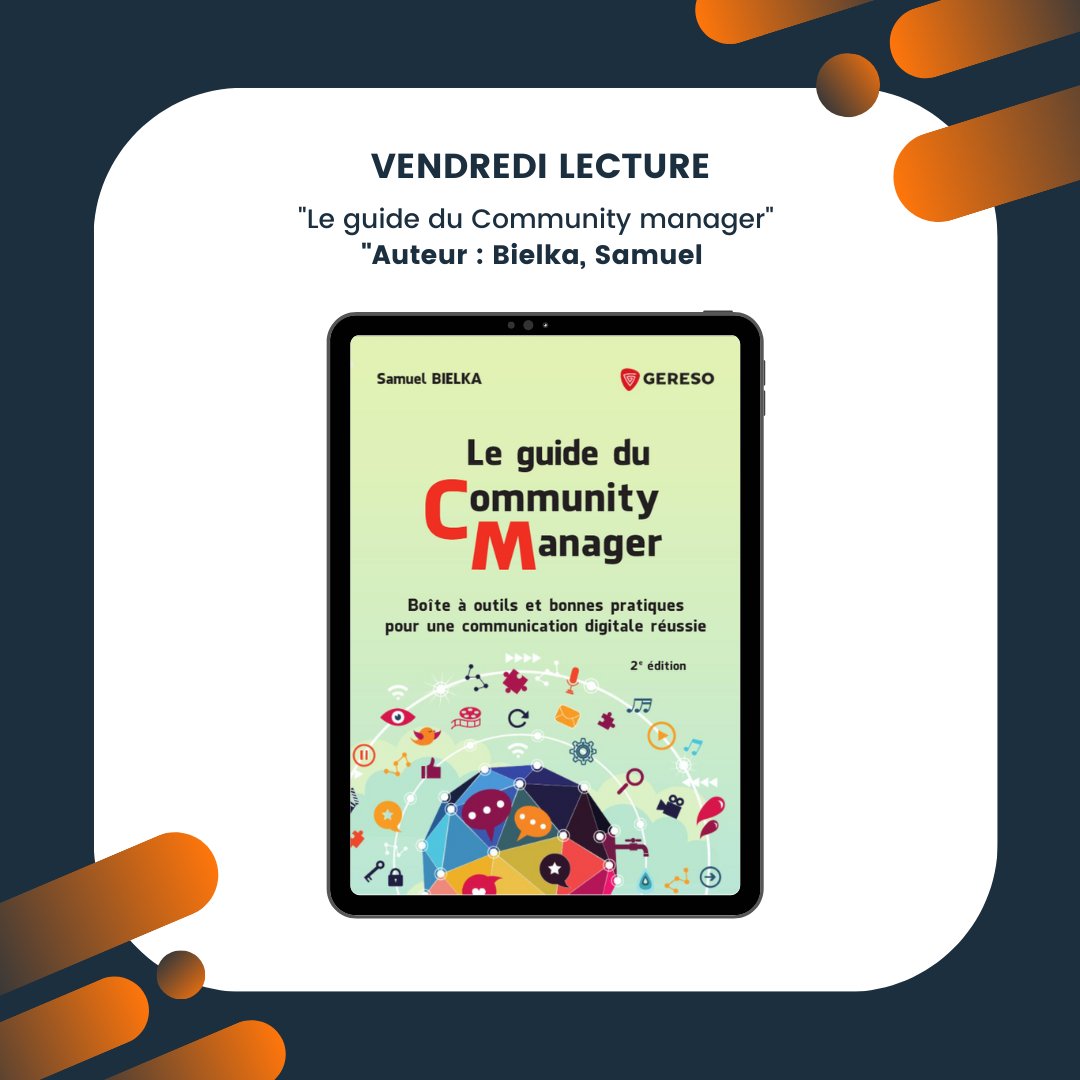 [VENDREDI LECTURE] 📚

Envie de devenir le roi des réseaux sociaux ? De découvrir les secrets des CM (outils &amp; bonnes pratiques) ? 🔥

"Le guide du community manager" de @samuelbielka est l'ouvrage qu'il te faut ! 

À lire sur 👉 swll.to/WEnr4  @gereso 

#lecture #cm