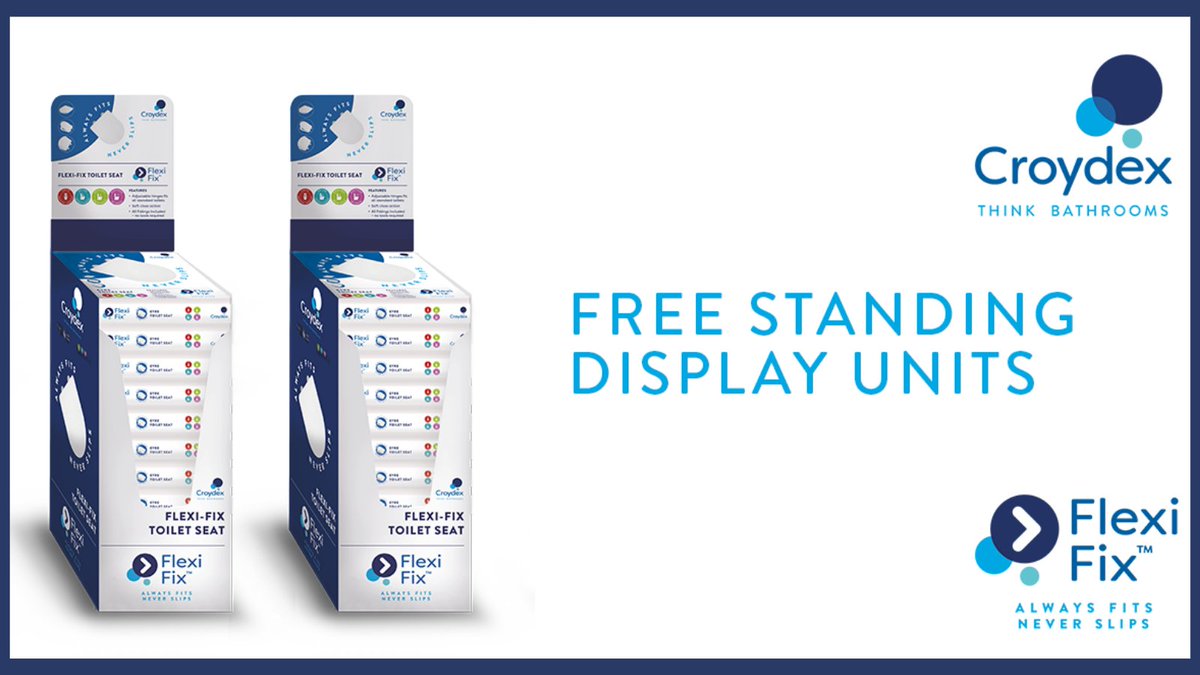 CroydexTrade's tweet photo. 👀 FSDU WITH STYLE👀
If you would like to find out more about our Flexi-Fix™ Non Slip Toilet Seats or our merchandising options contact sales@croydex.co.uk today ✅
#flexifix #croydex #bathrooms #trade #professionalbathrooms
#commercialbathrooms #merchandising #fsdu #style https://t.co/AW5ytoMRJB
