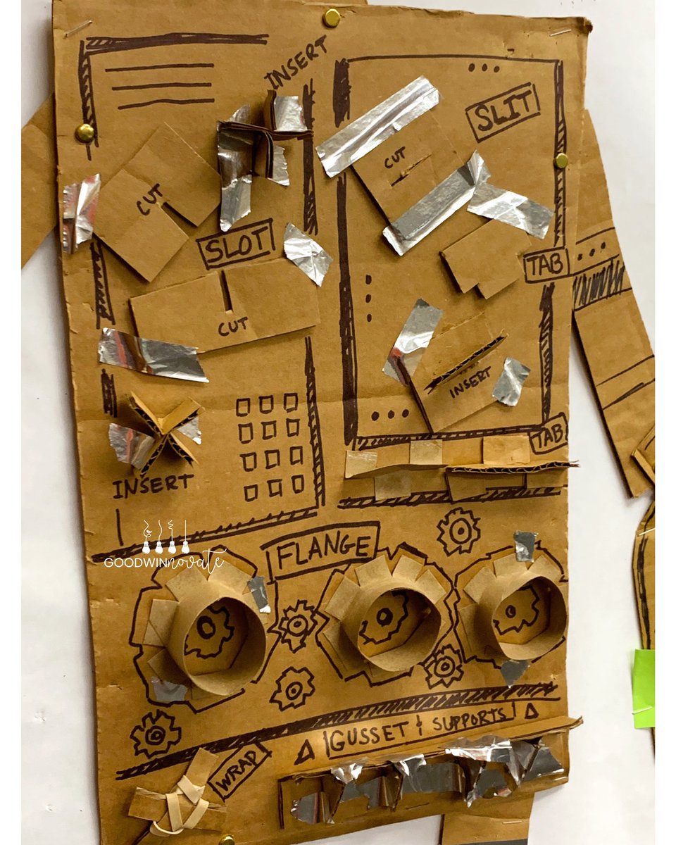 Display paper techniques for your class with Box Bot and Paper Pup. Grab paper and cardboard and create. #Steminelem #bulletinboard #steminelementary #stem #recycle #engineering #technology  #steam  #stemclassroomdecor #stemclassroom #papertechniques #cardboardattachments