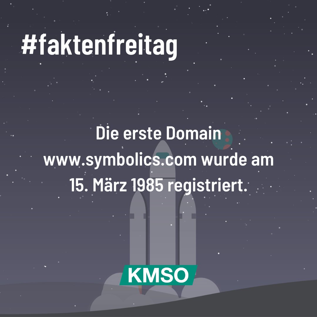kmso_de's tweet photo. Happy Friday! 😃 Es ist wieder #FaktenFreitag und heute gibt es natürlich einen neuen Fakt für euch!⁠ 🎉⁠
⁠
Wusstet ihr, dass die erste Domain https://t.co/i1AnjHtkYo war und am 15.März 1985 registriert wurde?⁠
⁠
#informatik #fakten #domain #website #facts #symbolics⁠ https://t.co/tFLz0j7EAc