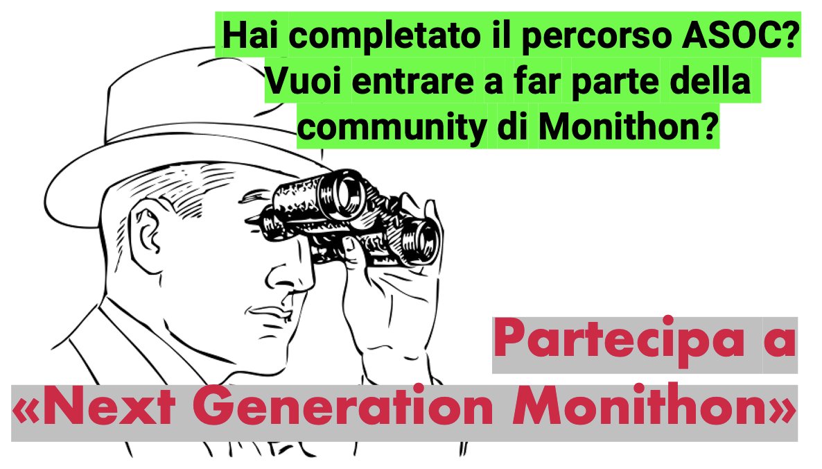 Monithon's tweet photo. Ripartiamo dalla #NextGeneration dei Monithoners!
Se sei curioso di conoscere la community dei giovani cittadini attivi e hai voglia di condividere nuove idee?
Next Generation Monithon ti aspetta!

Iscriviti: https://t.co/d2PgiFQU6d

#ASOC2021 #ASOCExperience https://t.co/s7CFaZLxF1