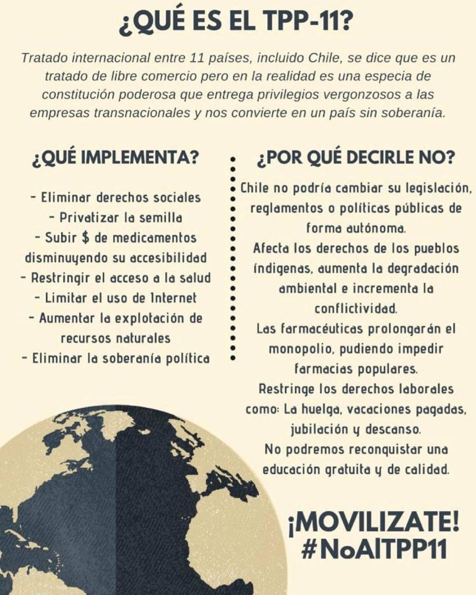 panxo_xavier's tweet photo. hay que estar atentos con lo que pase en el congreso con la ratificación del #TPP11 #NoalTTP podría poner en jaque incluso al trabajo de la nueva asamblea constituyente// https://t.co/ps6wj9mXNA