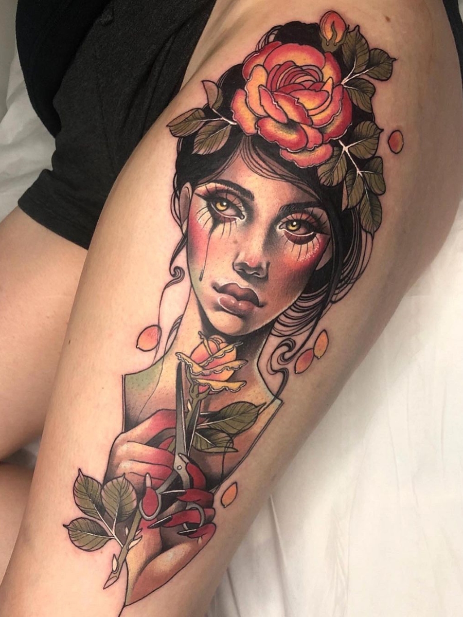 Ramón on X: "Beth Rose > Neo Traditional #tattoo #ink #art https://t.co/Q8qKzHEGq7" / X
