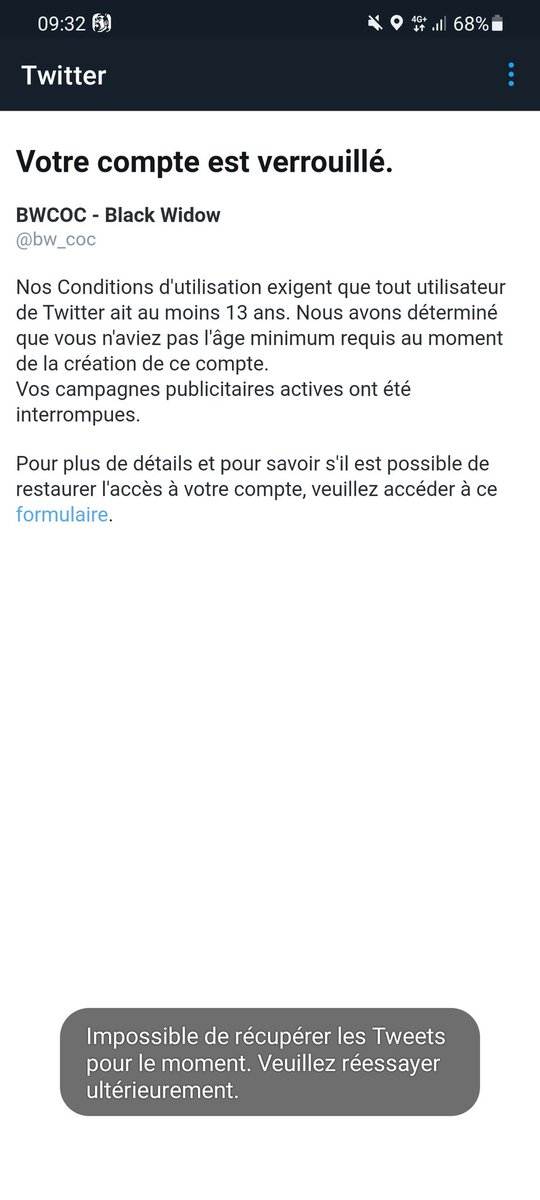 Hello @TwitterFrance @TwitterSupport, vraiment merci on nous bloque le compte car on aurait moin de 13 ans @bw_coc 🙄, je vous envoie ma pièce d'identité pour confirmer mon âge,  vous me dite que le compte et réaccessible....,  enfaite les images parlent d'elle même 😅
#Twitter
