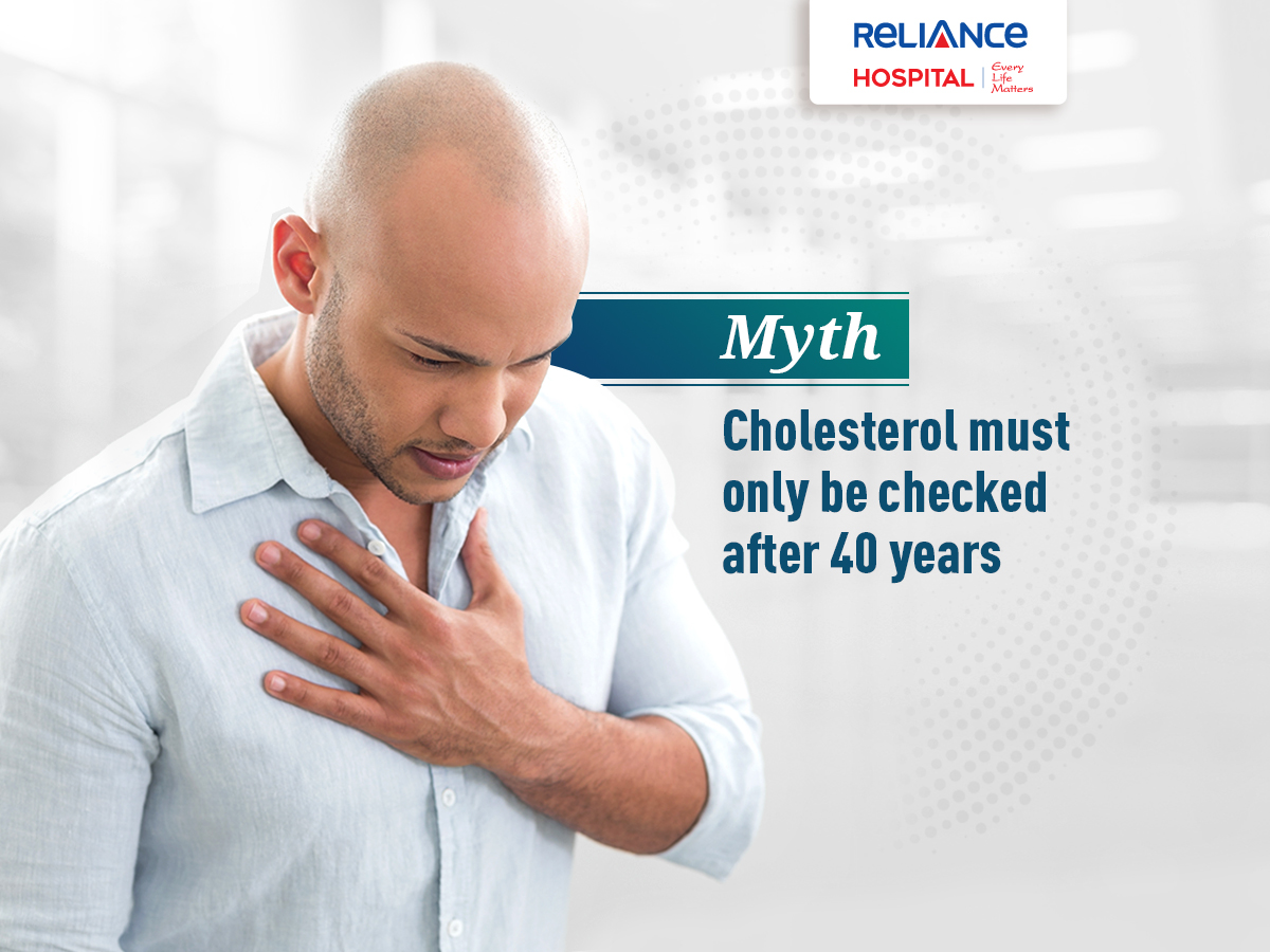 KDAHNaviMumbai's tweet photo. That is not true, with more and more people leading sedentary lifestyles and eating unhealthy foods cholesterol is even affecting young people. It is recommended that you check your cholesterol every 5 years starting at age 20 years. #mythbuster #cholesterolproblems https://t.co/Awl4xI9A0z