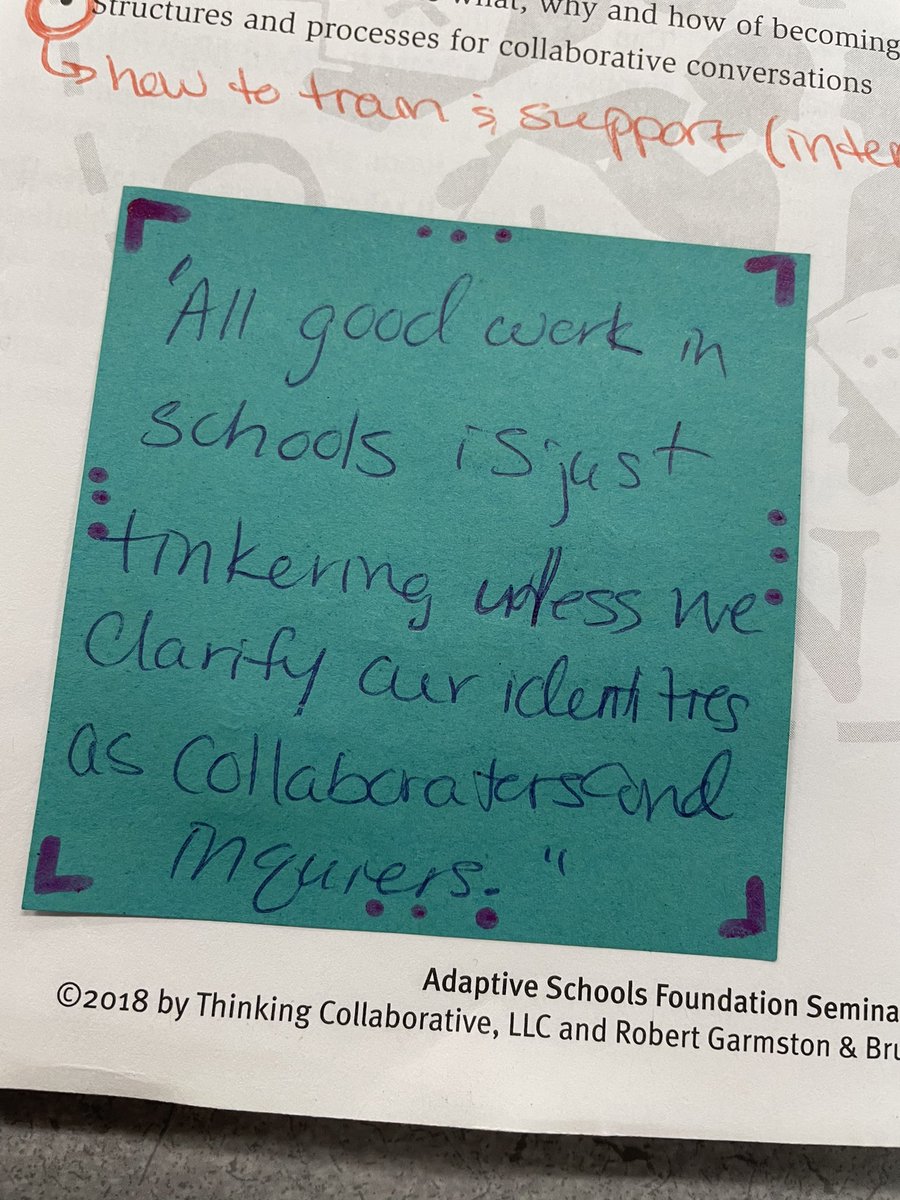 Mikki_Brooks17's tweet photo. Clarifying our identities as collaborators and inquirers is REALLY where we move the needle from being good to being great ππΌ #westsidepl @AdaptiveSchools @Think_Collab #Goals #CollectiveEfficacy https://t.co/DxpQotJLbP
