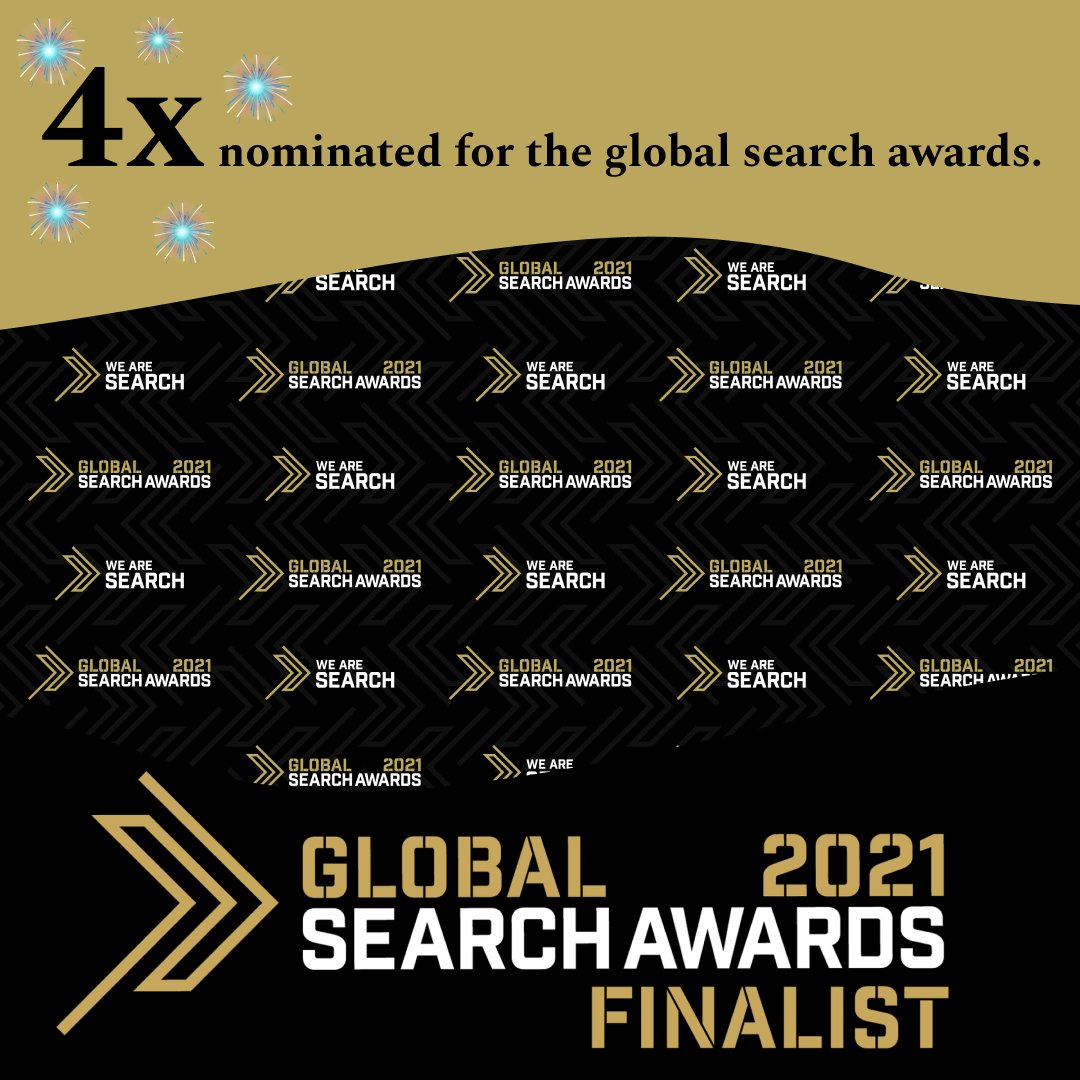 After so much joy last week winning 2️⃣ European Search Awards, today we received the news that we are even in the running for 4️⃣ Global Search Awards...! ✨ 🌍 🏆

We have been nominated for our campaigns in close collaboration with Topjaloezieen, Kansfonds, and Combitools!