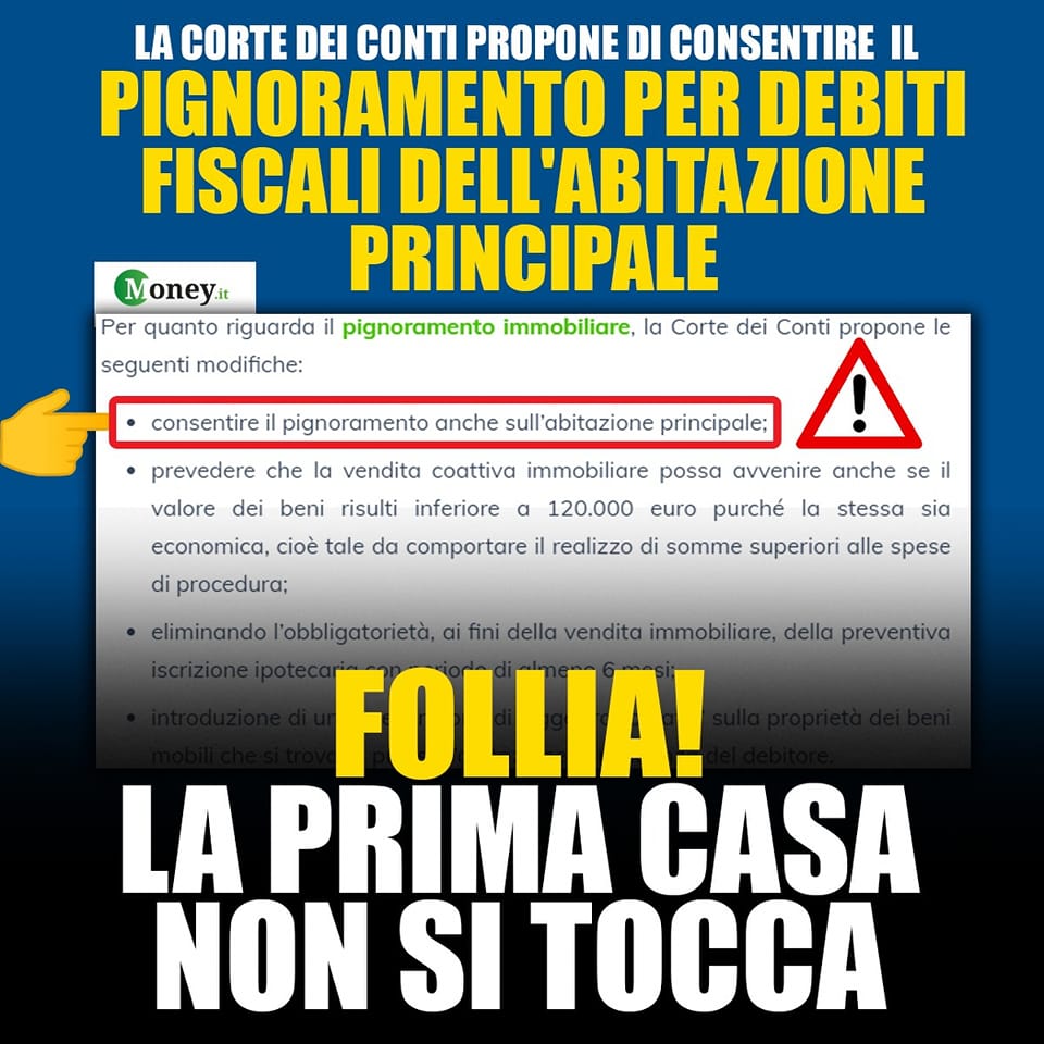 Giorgia Meloni Ù† On Twitter Corte Dei Conti Propone Di Consentire Il Pignoramento Per Debiti Fiscali Dell Abitazione Principale Anche Se Il Valore Del Bene E Inferiore A 120 000 Proposta Irricevibile Per