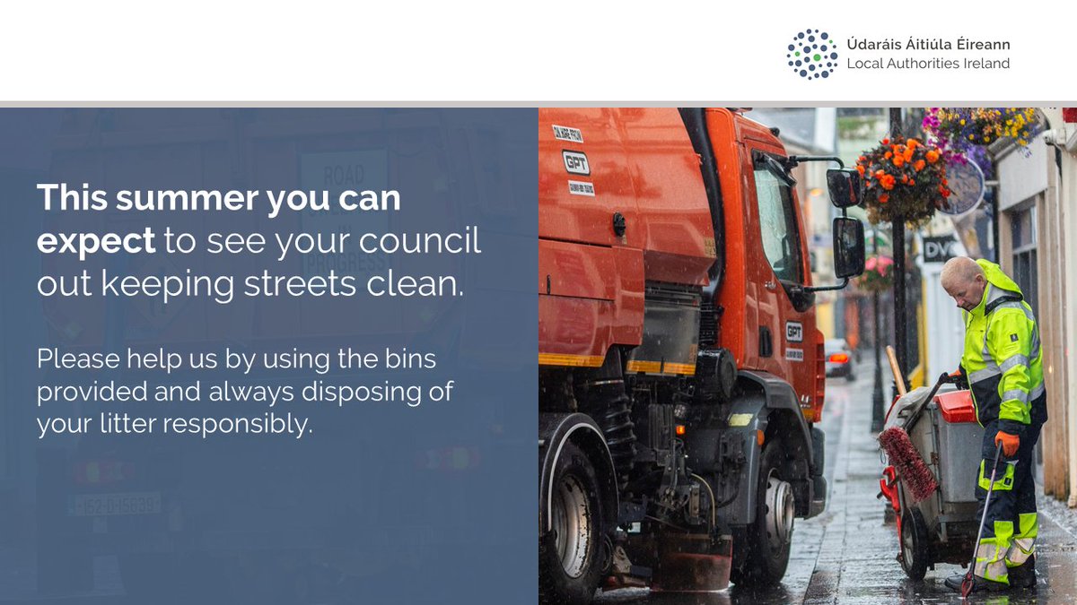 LocalGovIre's tweet photo. This weekend local authority staff will out keeping streets clean so we can all have an enjoyable #OutdoorSummer.

Please help us by using the bins provided and disposing of your litter responsibly.🚮

#ThePathAhead #YourCouncil #ThinkOutdoors https://t.co/FruvoGGHJk