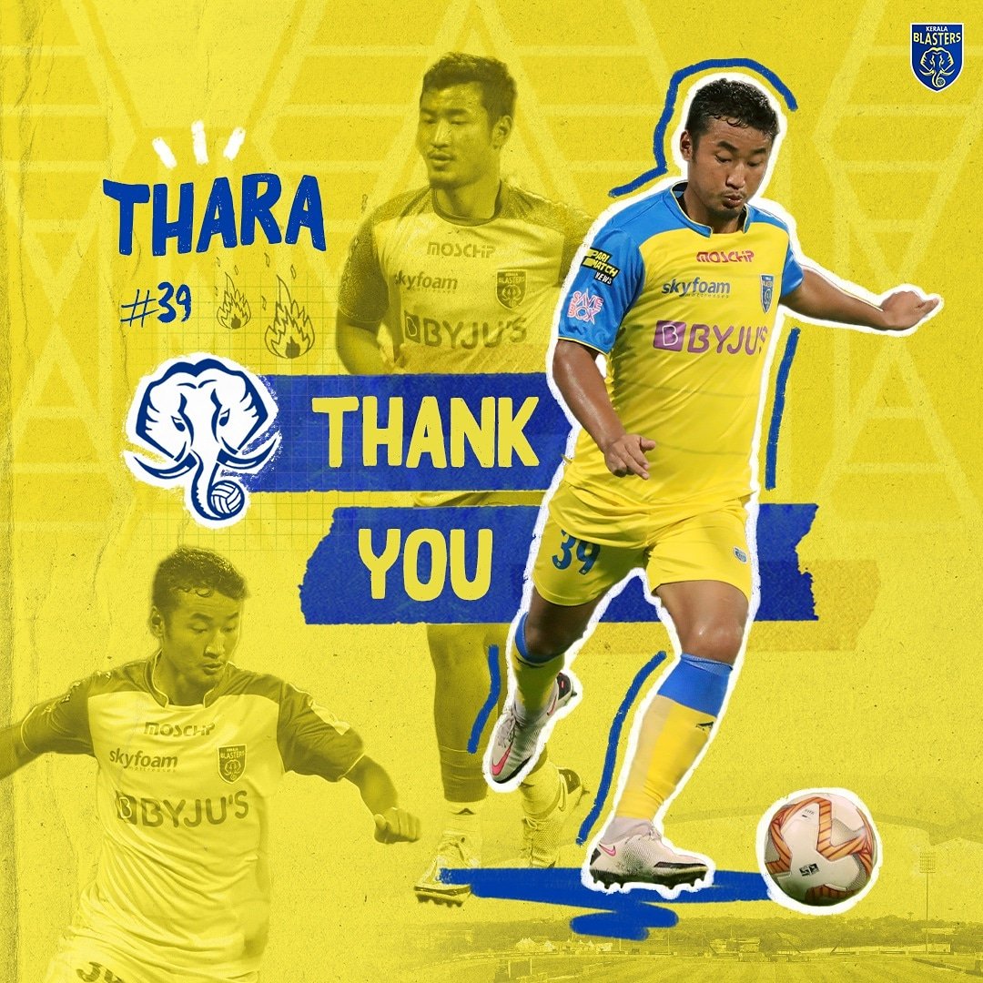 KeralaBlasters's tweet photo. 4️⃣ years of unforgettable memories on and off the pitch with our Mizo warrior 💛

Wishing @Ruatthara39 all the best as he moves on to a fresh challenge! 🤝🏼

#YennumYellow https://t.co/qPZ4htlti3