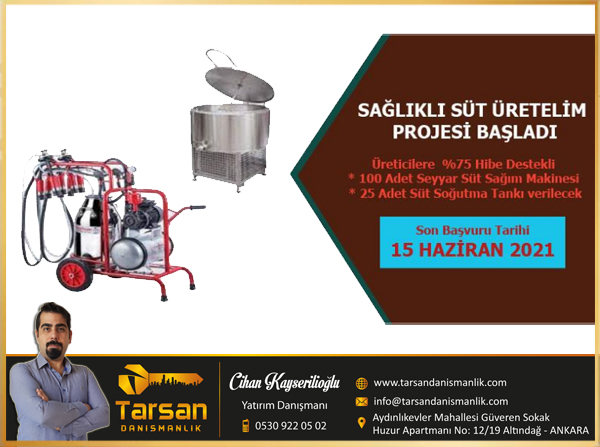 %75 Hibe Destekli 100 Adet Seyyar Süt Sağım Makinesi ve 25 Adet Süt Soğutma Tankı

tarsandanismanlik.com/hibe-destekli-…

#hibe #seyyar #%75hibe #sağımmakinesi